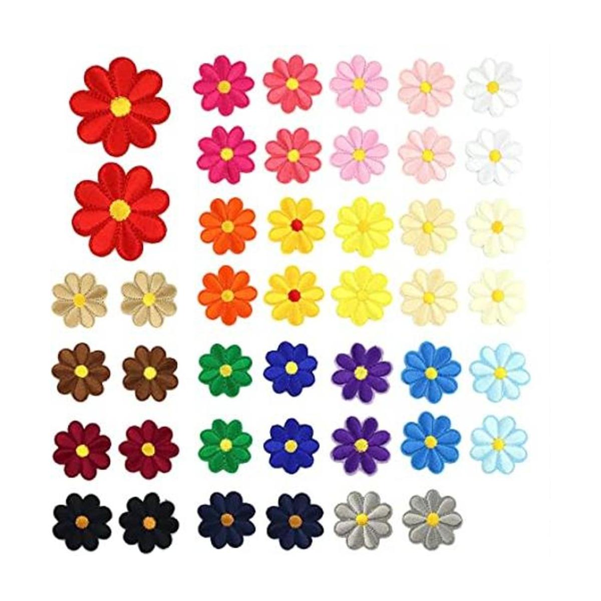 LEEFONE 44 parches para coser con flores de girasol