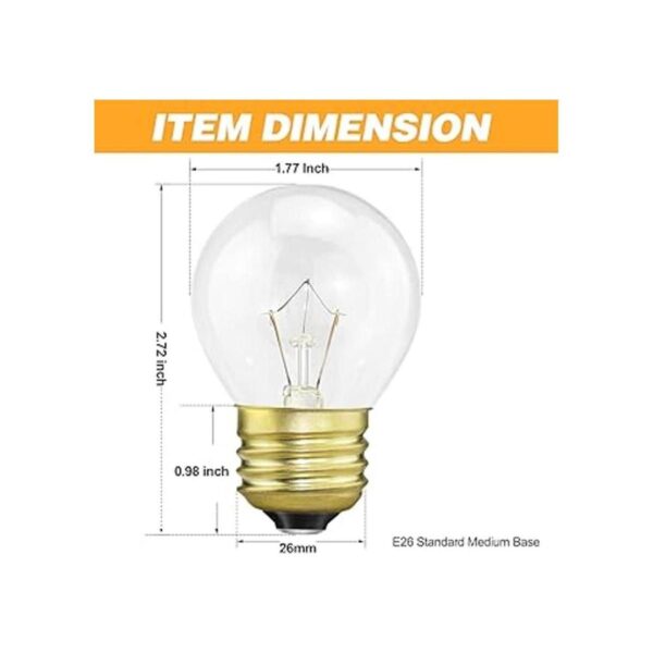 Bombilla de horno de 40 W G45 transparente alta_2