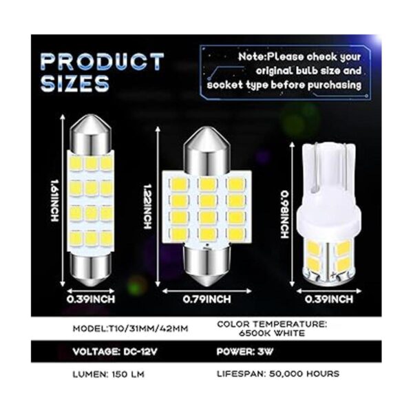 Juego de 24 bombillas LED para coche T10 de 1.220 in 1.654_2