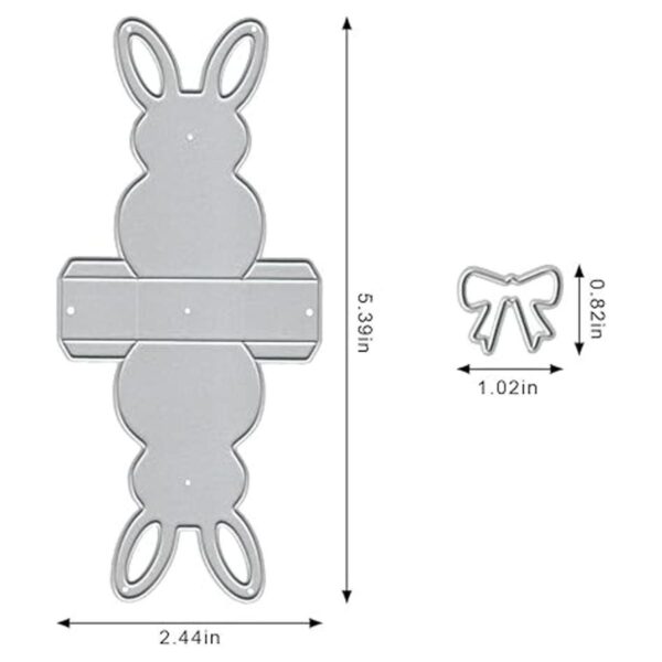 Troqueles de corte de conejo 3D para hacer tarjetas y_2