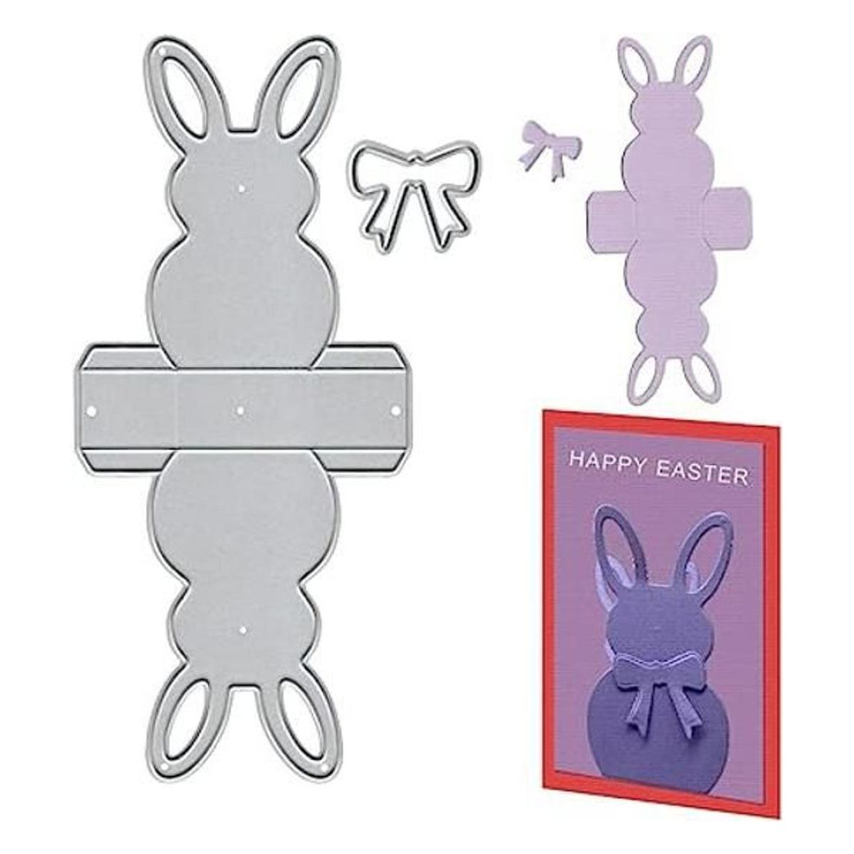 Troqueles de corte de conejo 3D para hacer tarjetas y