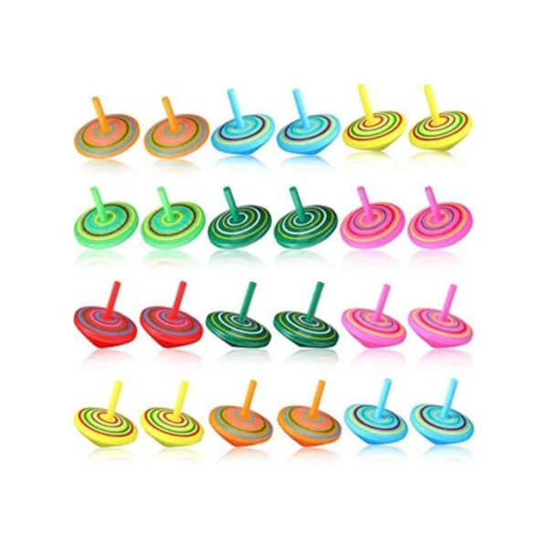 Tops coloridos de madera para niños juguete de_1