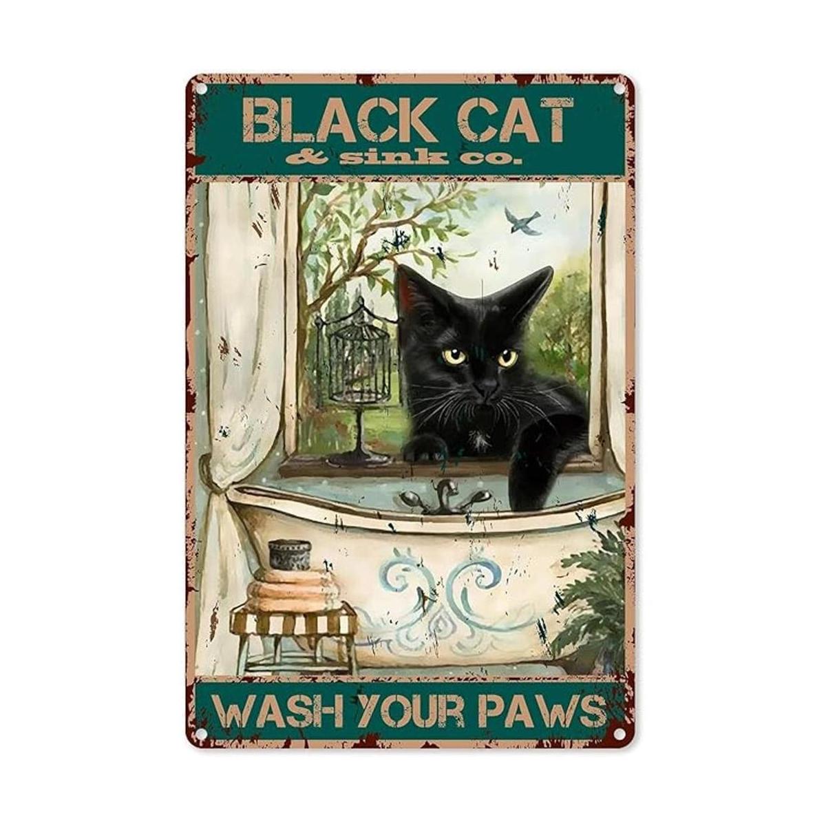 Divertida cartel de metal con cita de baño decoración de