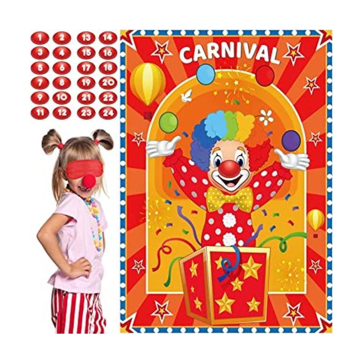 Juegos de fiesta temática de circo de carnaval Pin The