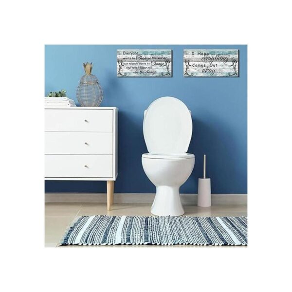 2 piezas divertidas de decoración de baño letrero de_5