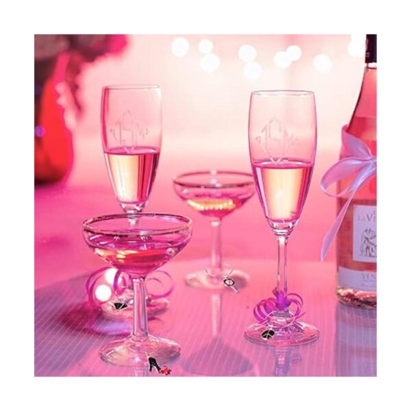 Sureio 24 piezas de dijes de copa de vino anillos