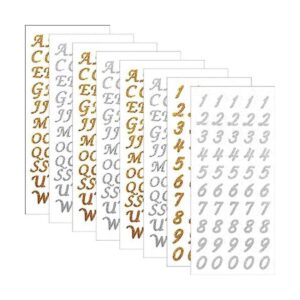 Pegatinas para letras 8 hojas con purpurina y letras del