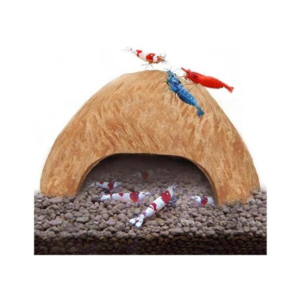 SunGrow Cueva de camarones de acuario de coco accesorios_1