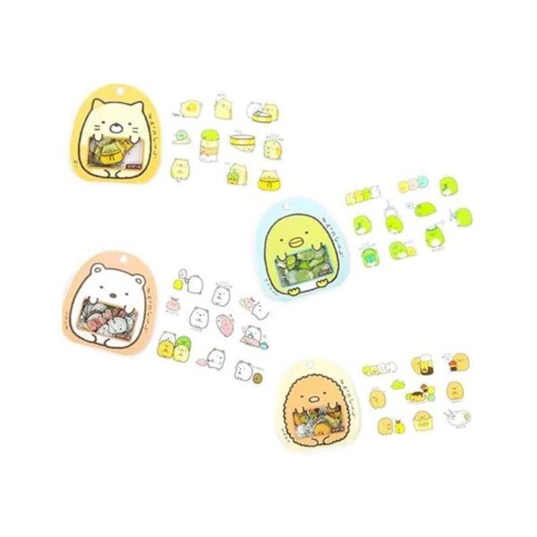 Calcomanías de PVC transparentes de animales de dibujos