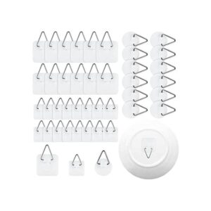 40 piezas invisible adhesivo placa percha redonda vertical