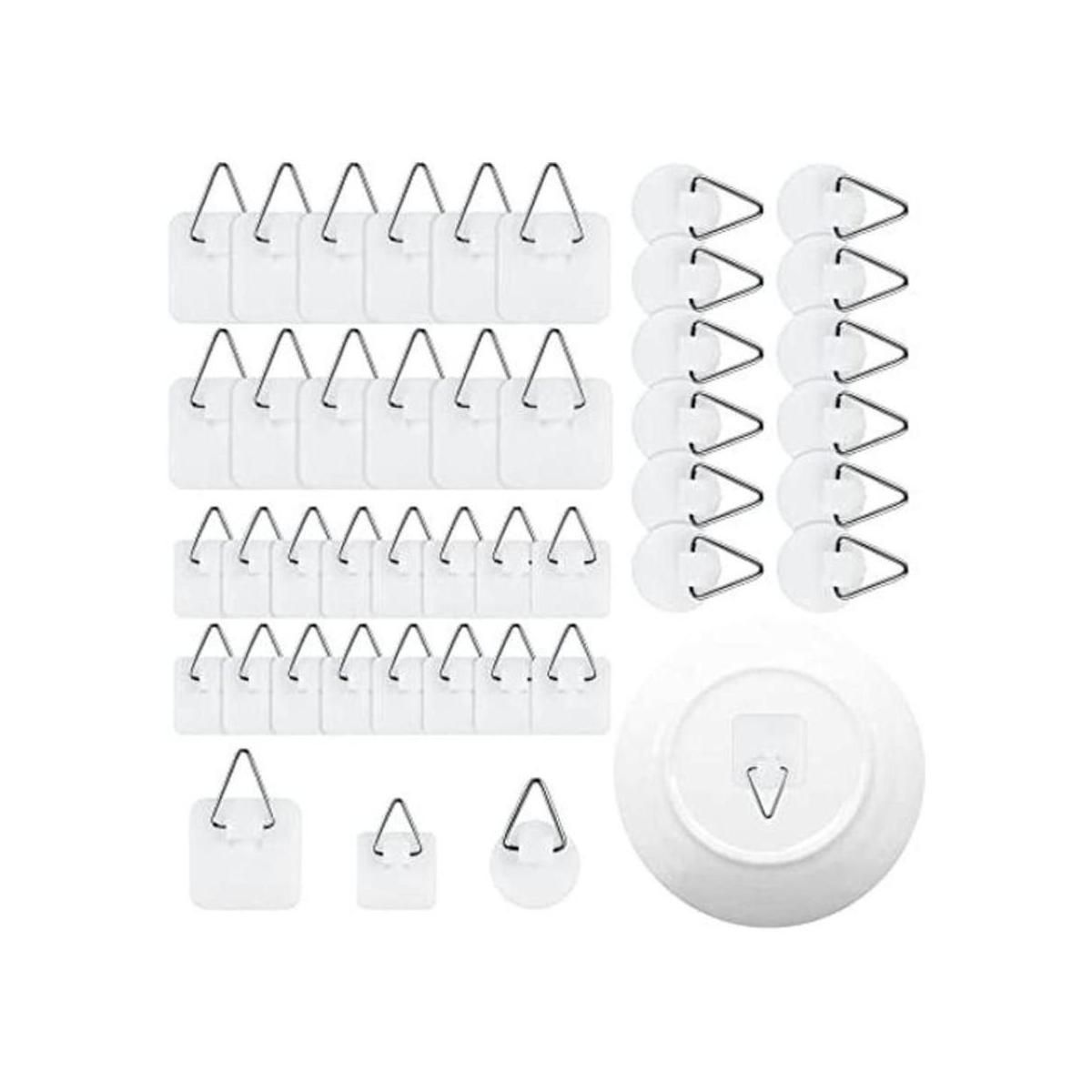 40 piezas invisible adhesivo placa percha redonda vertical