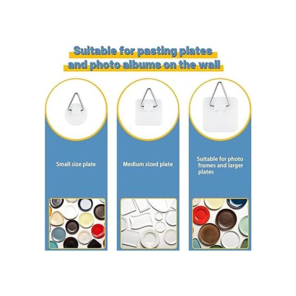 40 piezas invisible adhesivo placa percha redonda vertical
