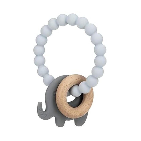Nuby Anillo mordedor de madera natural y silicona 3 M_2