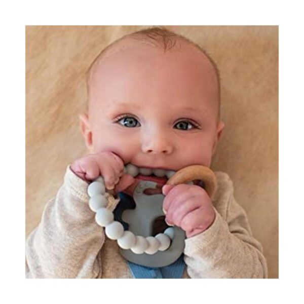Nuby Anillo mordedor de madera natural y silicona 3 M_1