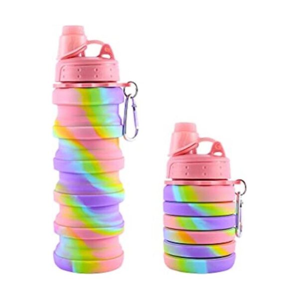 MAKERSLAND Botellas de agua plegables de arcoíris para_1