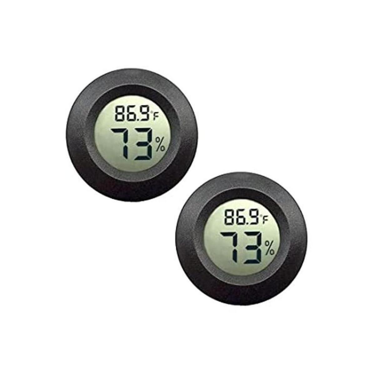 JEDEW Paquete de 2 mini higrómetro termómetro digital LCD