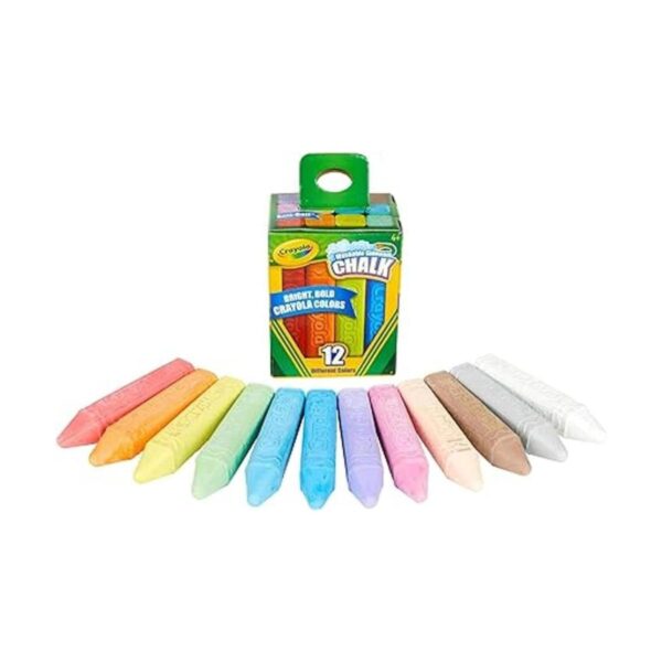 Crayola Tiza lavable para acera 12 colores clásicos_6