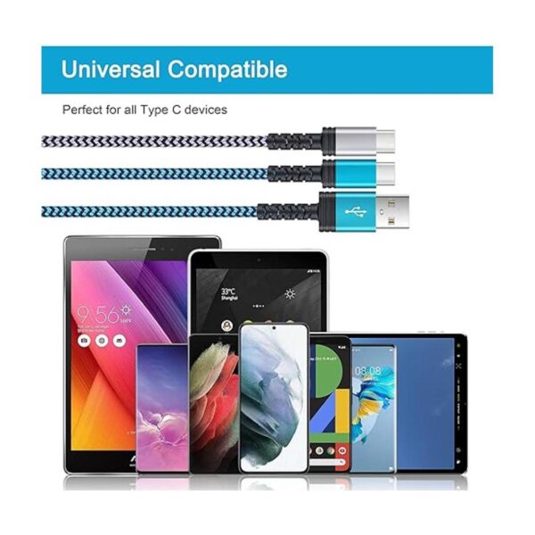 Cable de carga rápida C tipo C cargador Android de 6 pies_2
