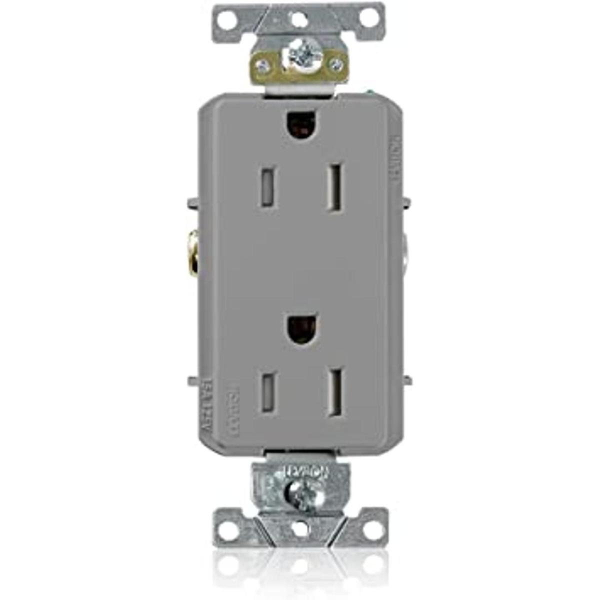 Leviton TDR15GY 15 Amp 125 Volt Decora Plus Receptáculo