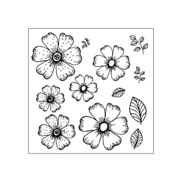 Arrietty DIY Flores Hojas Sello Goma Transparente_1