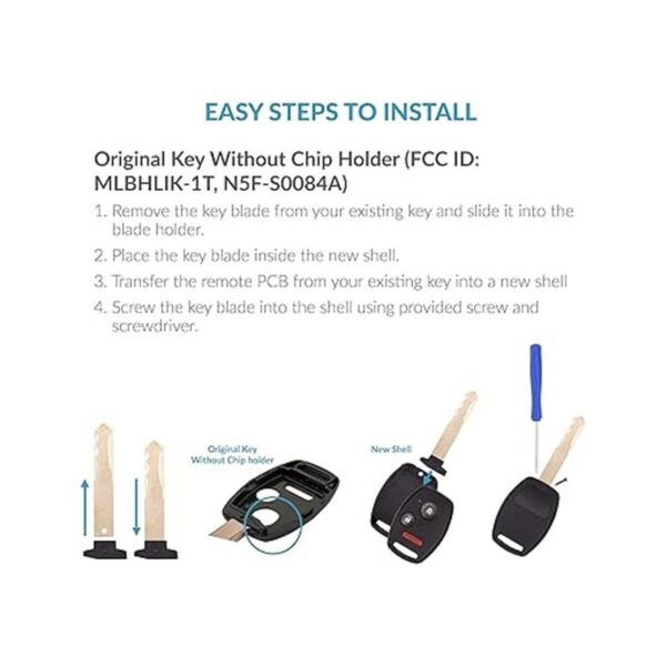 Keyless2Go Carcasa de repuesto para mando a distancia de_5
