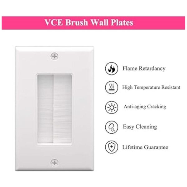 VCE Placa de pared de un solo cepillo para cables de paso_3