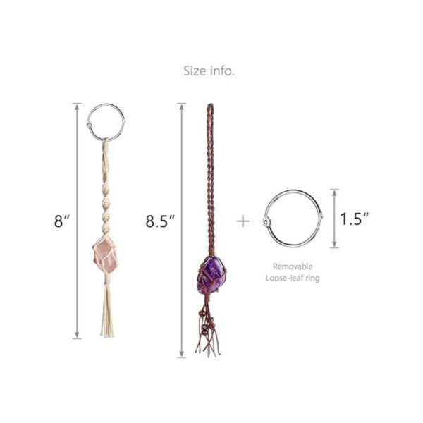 Dahey Colgante de cristal de macramé hecho a mano de_6