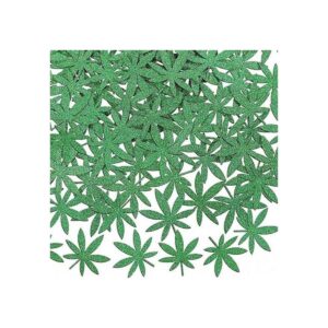 100 unidades de hojas verdes con purpurina y hojas de