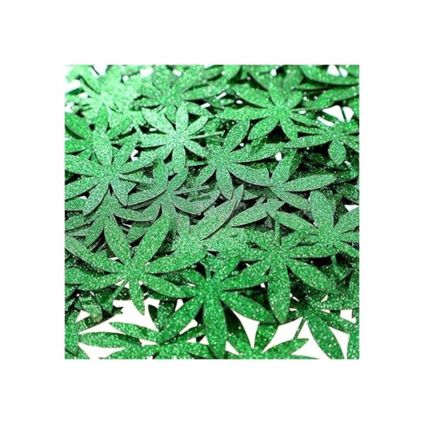 100 unidades de hojas verdes con purpurina y hojas de