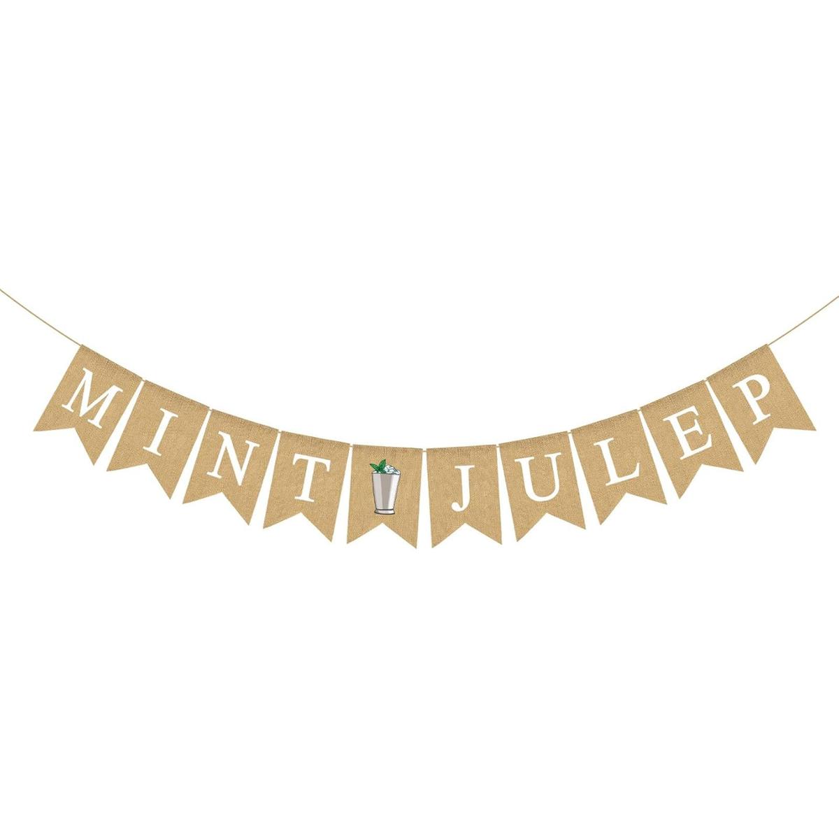 Pudodo Jute Arpillera Kentucky Derby Mint Julep Banner