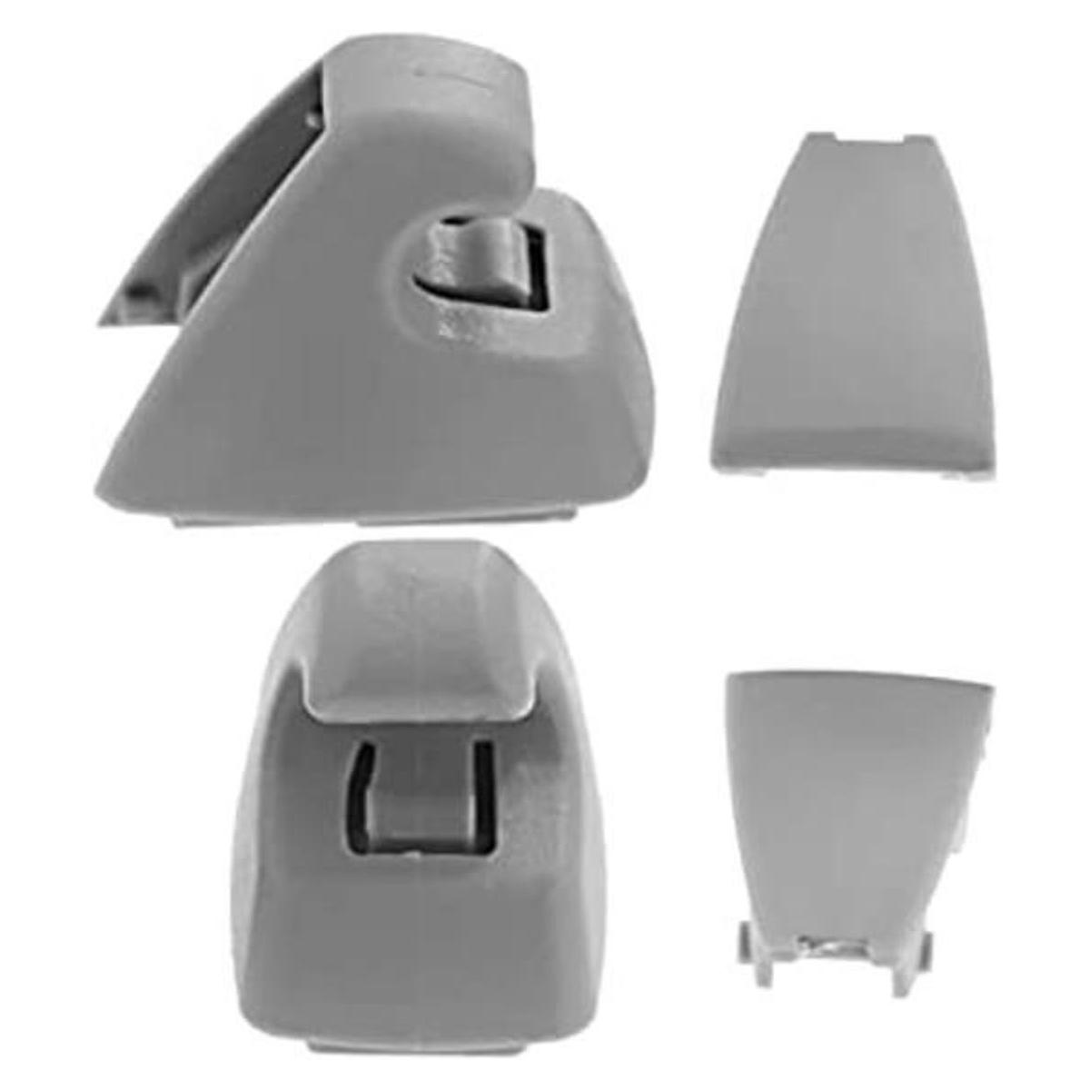 2 clips de plástico para visera solar color gris