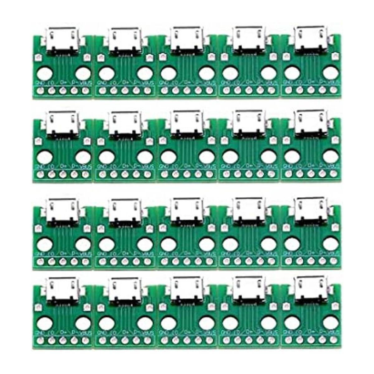 Teansic 20 adaptadores micro USB a DIP conector hembra de