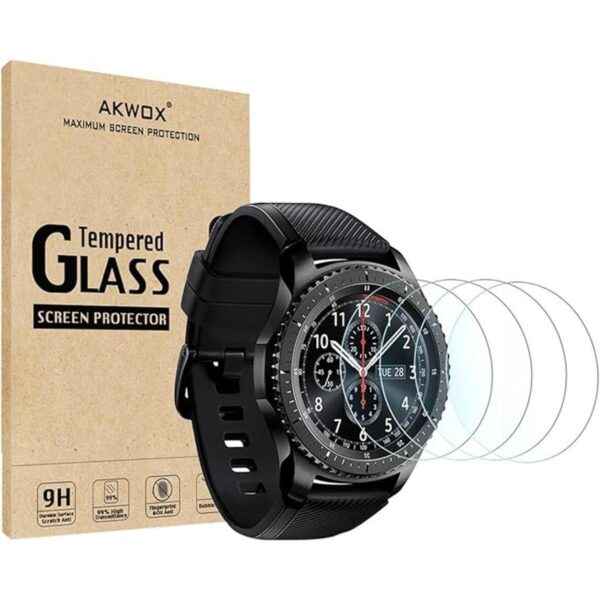 Akwox Protector de pantalla de vidrio templado Gear S3_1