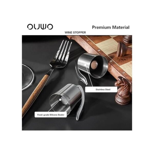 OUWO Tapón de vino de acero inoxidable para botellas de_5