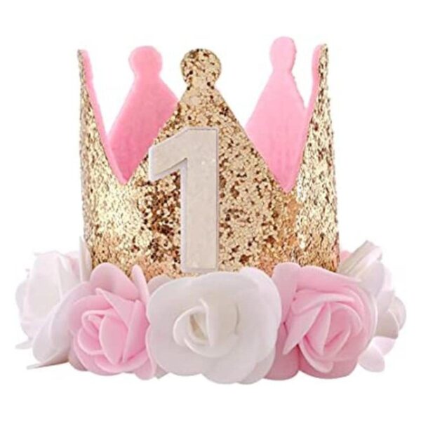 Sombrero de primer cumpleaños para niña decoración_1