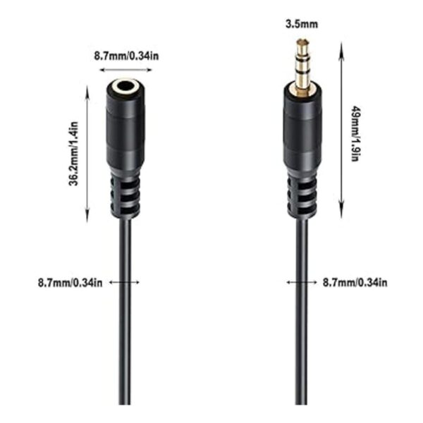 Cable de extensión de auriculares de 25 pies conector_4