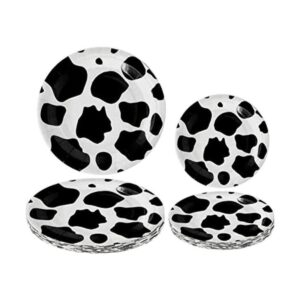 20 platos con estampado de vaca de 7 pulgadas y 9