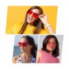 Lentes de sol con corazón para mujer 4 pares divertidos