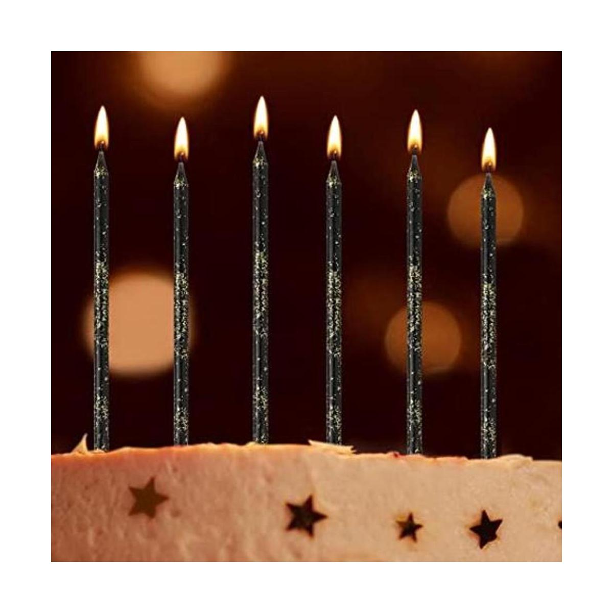 24 velas de cumpleaños largas y finas para cupcakes velas