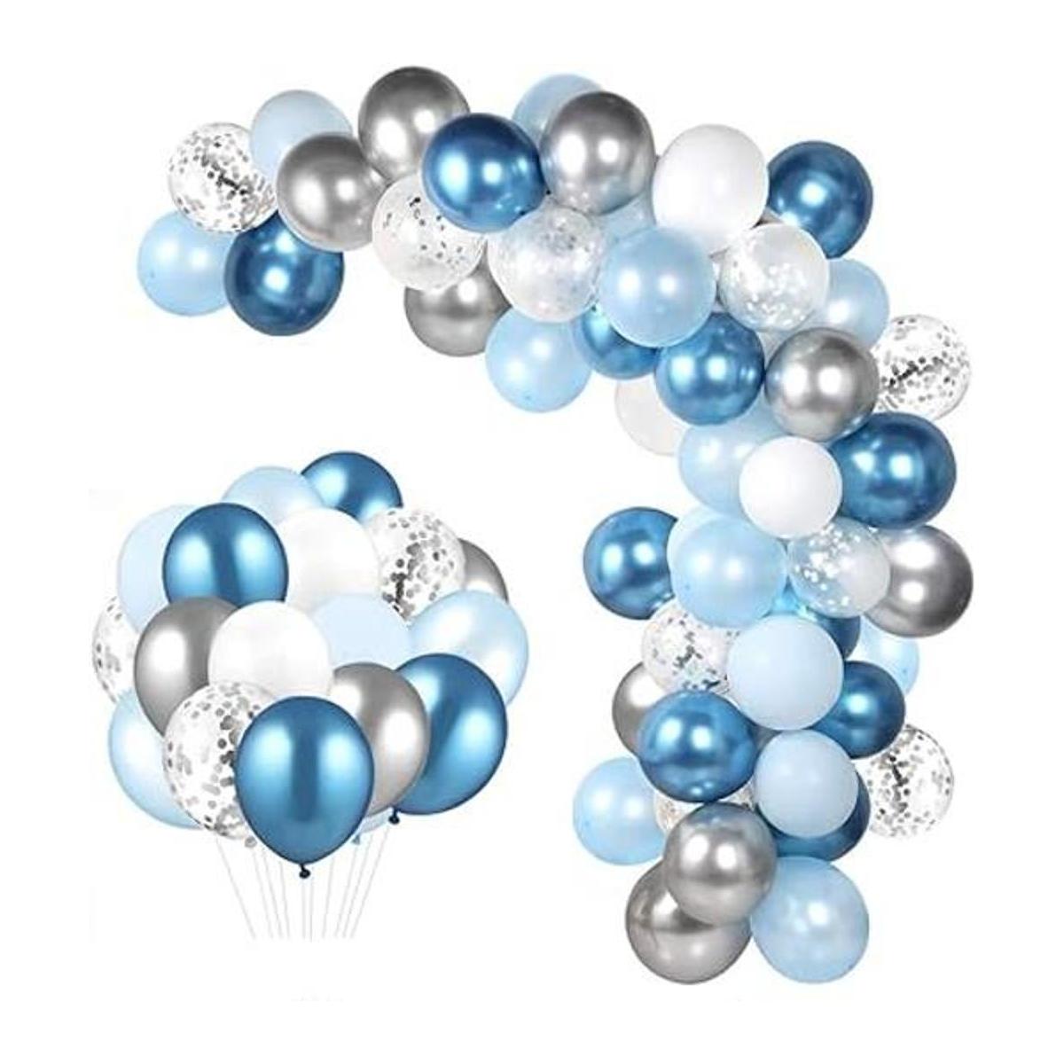 104 piezas de globos azules y plata para guirnalda arco;