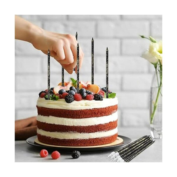 24 velas de cumpleaños largas y finas para cupcakes velas