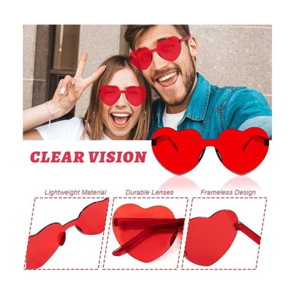 Lentes de sol con corazón para mujer 4 pares divertidos