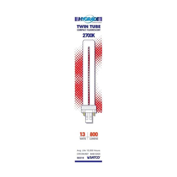 Satco S8310 2700K 13 W G23 Base T4 Twin 2Pin Tubo para_2