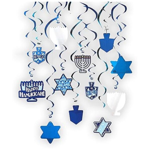 The Dreidel Company Hanukkah Swirl Decorations incluye 12_3