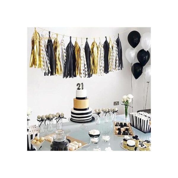 NICROLANDEE Decoraciones de fiesta negras y doradas 15_2