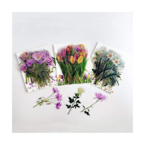 240 pegatinas de flores transparentes DIY decorativas