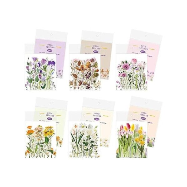 240 pegatinas de flores transparentes DIY decorativas