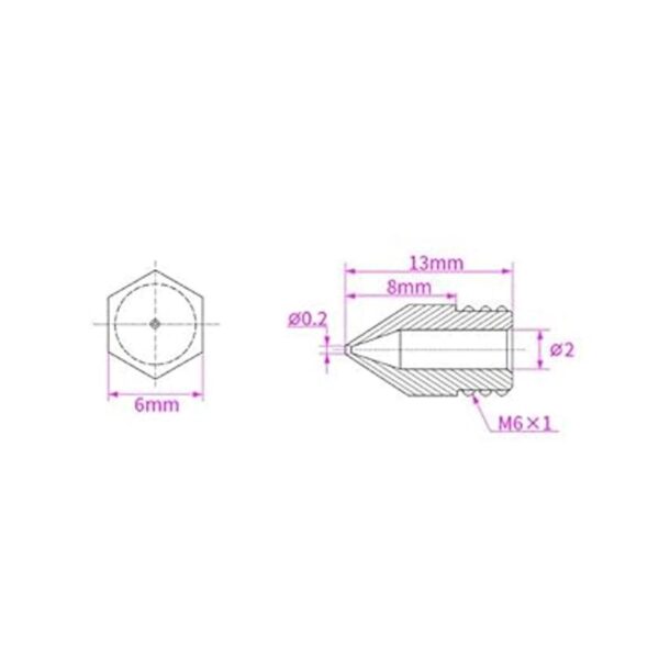 4pcs Sharp MK8 Boquilla de acero inoxidable 0.016 in para_2