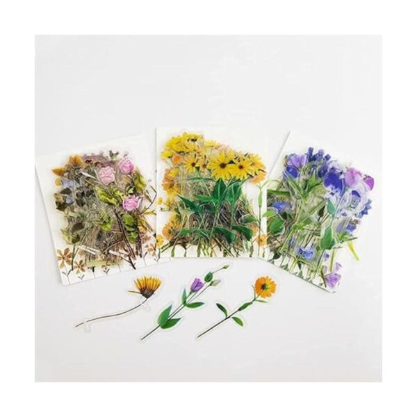 240 pegatinas de flores transparentes DIY decorativas