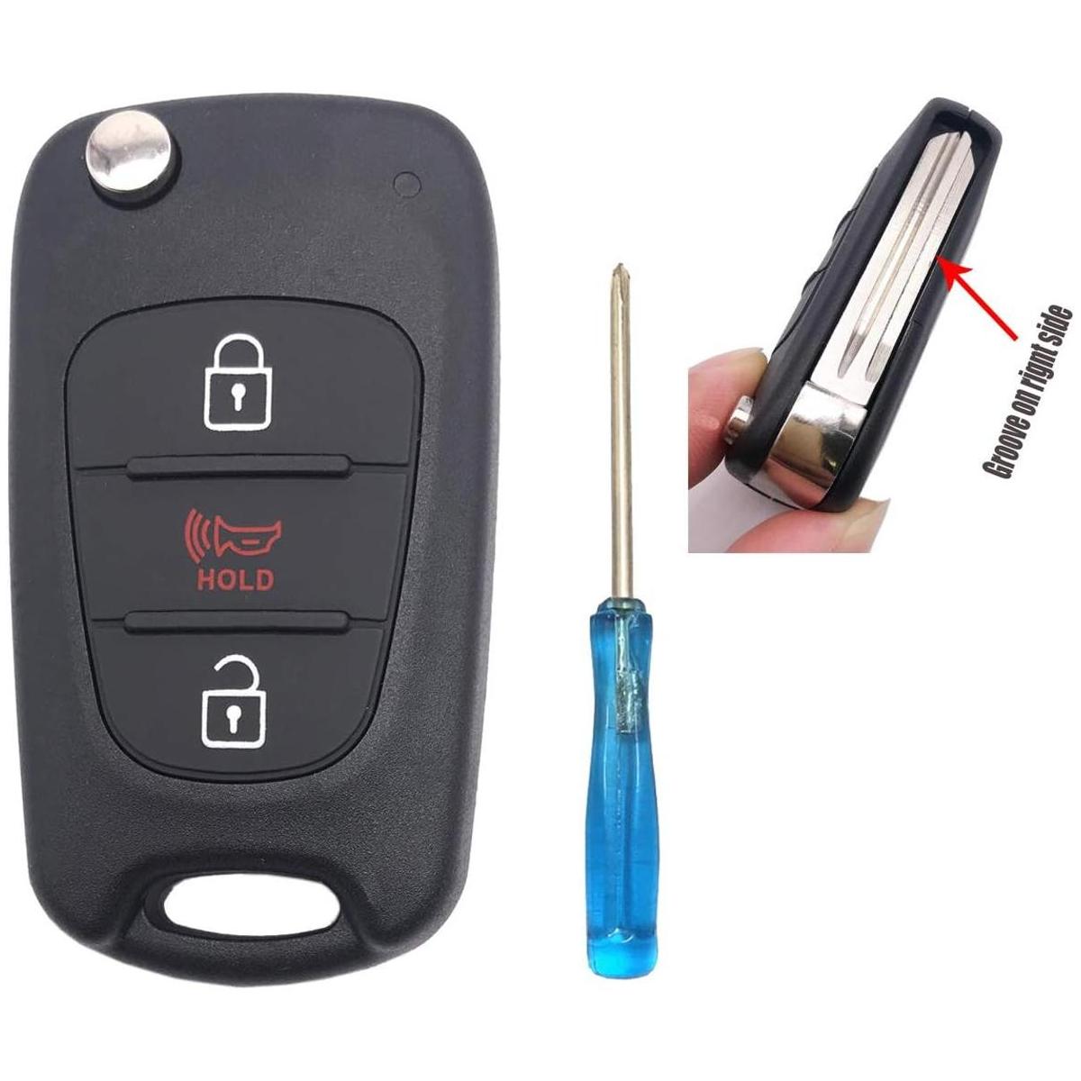 Funda plegable de repuesto para llave de coche de Kia Soul